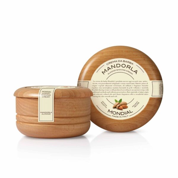 Mondial Classic Luxury Shaving Cream Mandorla Wooden Bowl